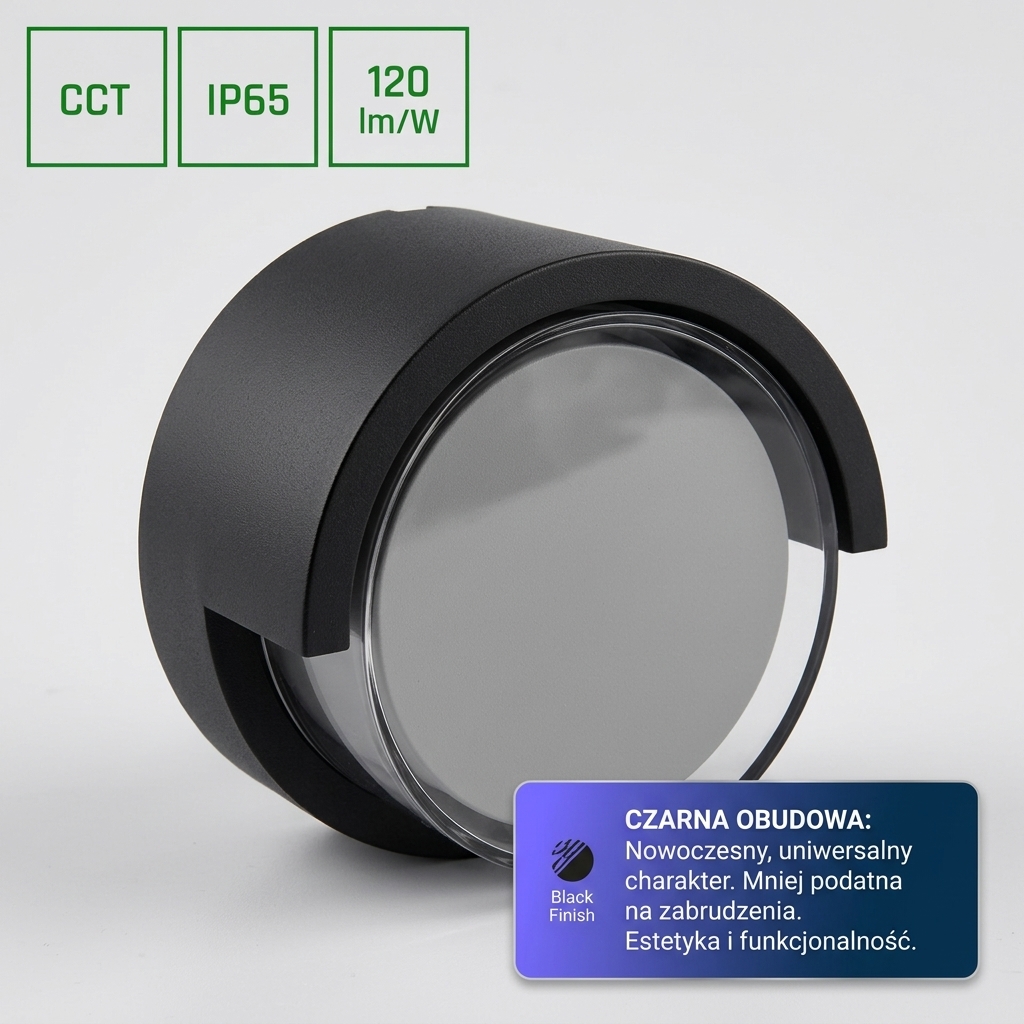 Czarna oprawa LED Verto Round Edge SLI003073CCT_PW - nowoczesny design